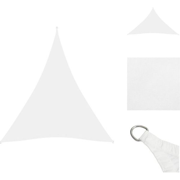 Vidaxl Tenda Da Sole In Tessuto Oxford Triangolare 3X4X4 M Bianco - Ombrelloni E Tende Da Sole-image