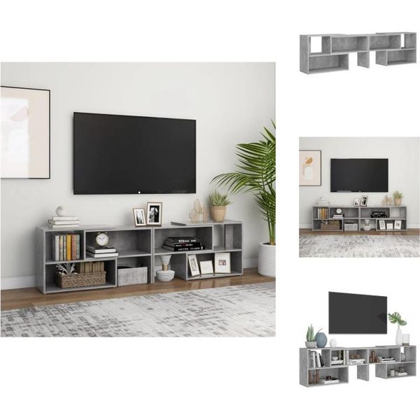 Vidaxl Mobile Tv Grigio Cemento 149X30X52 Cm Materiale A Base Di Legno - Mobili Tv-image