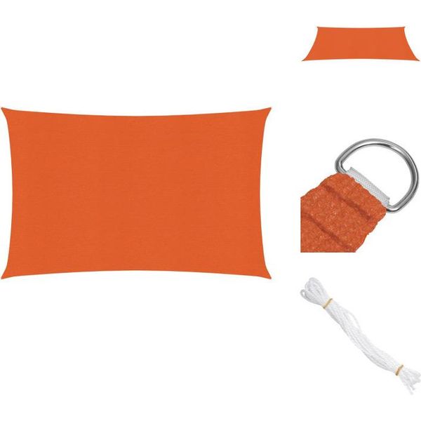 Vidaxl Tenda Da Sole 160 G/M² Arancione 3,5X4,5 M Hdpe - Ombrelloni E Tende Da Sole-image
