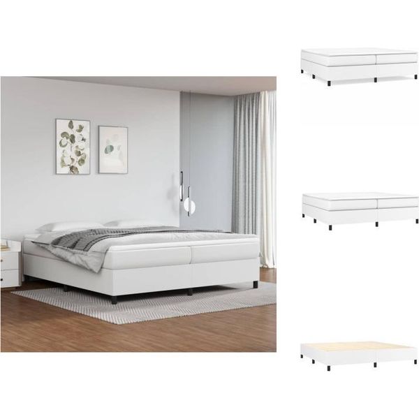 Vidaxl Letto A Molle Bianche 200X200 Cm In Pelle Finta - Letti & Strutture Letto-image