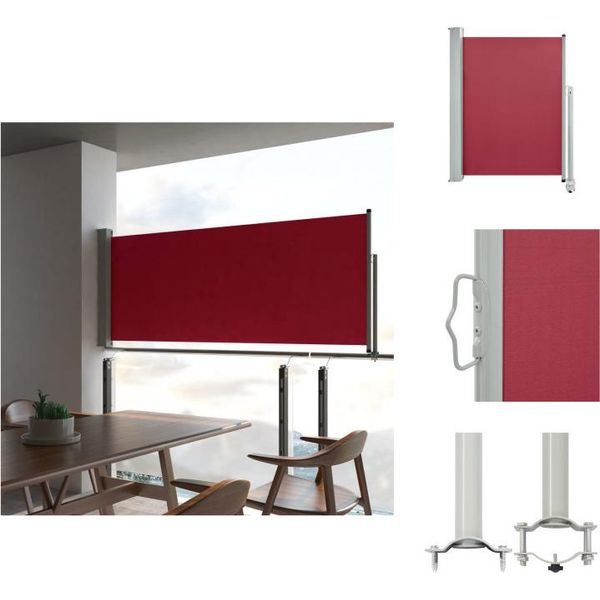 Vidaxl Tenda Laterale Estensibile 100X300 Cm Rosso - Ombrelloni E Tende Da Sole-image