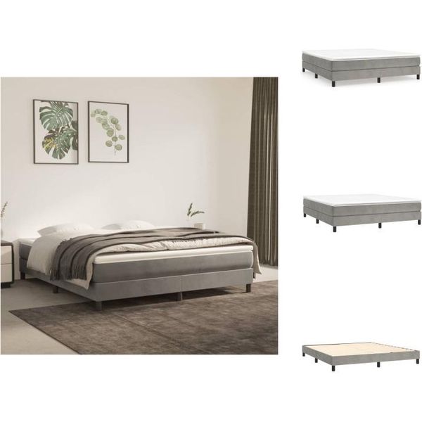 Vidaxl Letto A Molle Insacchettate Grigio Chiaro 160X200 Cm In Velluto - Letti E Strutture Letto-image