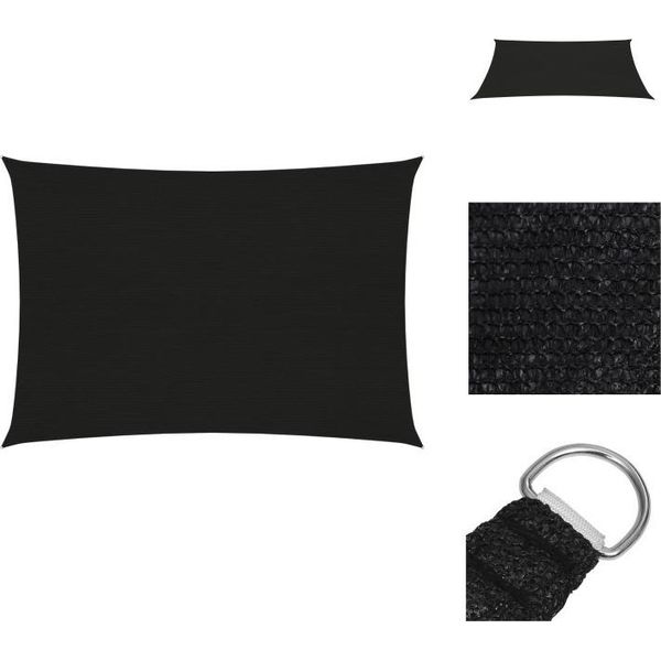 Vidaxl Tenda Da Sole 160 G/M² Nero 3X4,5 M Hdpe - Ombrelloni E Tende Da Sole-image