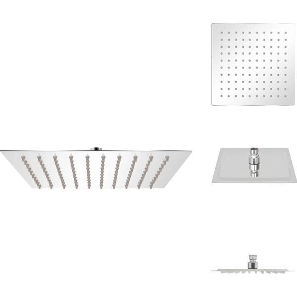 Vidaxl Soffione Doccia A Pioggia In Acciaio Inox 20X20 Cm Quadrato - Soffioni Doccia-image
