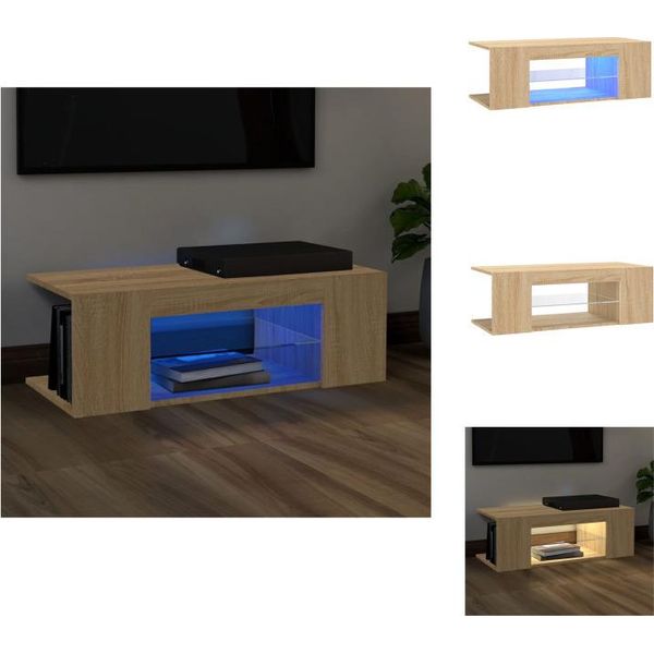 Vidaxl Mobile Tv Con Luci Led Rovere Sonoma 90X39X30Cm - Mobili Tv-image