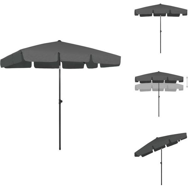 Vidaxl Ombrellone Antracite 200X125 Cm - Ombrelloni E Tende Da Sole-image