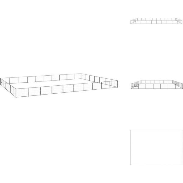 Vidaxl Cuccia Per Cani Nera 70 M² In Acciaio - Cucce E Percorsi Per Cani-image