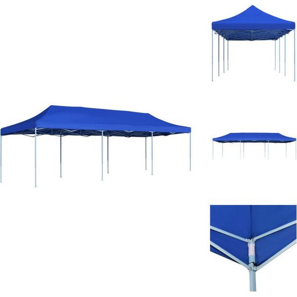 Vidaxl Tenda Pieghevole Pop-Up Per Feste 3 X 9 M Blu - Padiglioni E Tende Per Feste-image
