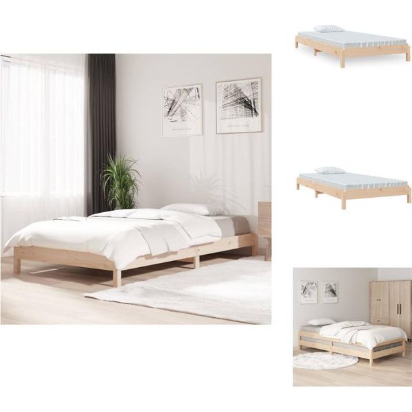 Vidaxl Letto Impilabile 75X190 Cm In Pino Massiccio - Letti E Strutture Letto-image