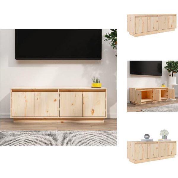 Mobile Tv Vidaxl 110X34X40 Cm In Legno Di Pino Massiccio - Mobili Tv-image