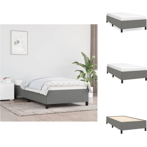 Vidaxl Struttura Letto Grigio Scuro 90X200 Cm In Tessuto - Letti E Strutture Letto-image