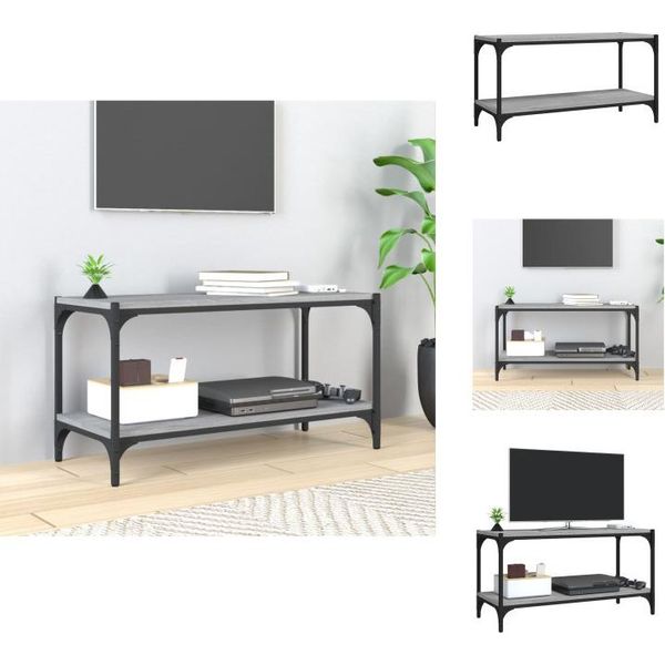 Mobile Tv Vidaxl Grigio Sonoma 80X33X41 Cm In Legno E Acciaio - Mobili Tv-image