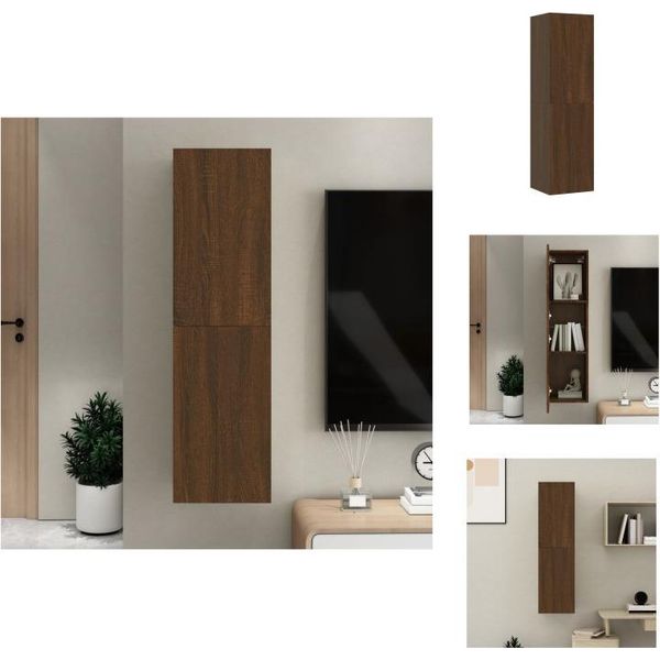 Vidaxl Mobile Tv A Parete In Rovere Marrone 30,5X30X110 Cm - Mobili Tv-image