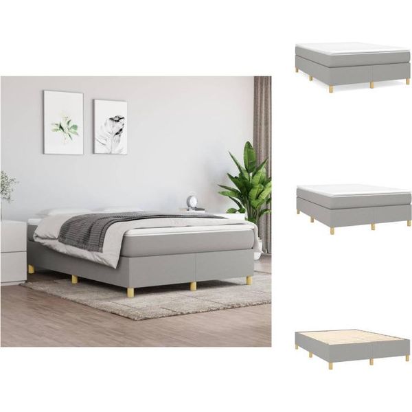 Vidaxl Letto A Molle Insacchettate Grigio Chiaro 140X200 Cm Tessuto - Letti E Strutture Letto-image