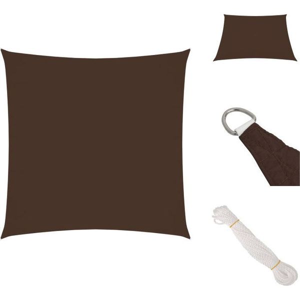 Vidaxl Tenda Da Sole In Tessuto Oxford Quadrato 4,5X4,5 M Marrone - Ombrelloni E Tende Da Sole-image
