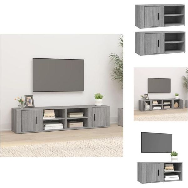 Vidaxl Mobili Tv 2 Pz. Grigio Sonoma 80X31,5X36 Cm Materiale A Base Di Legno - Mobili Tv-image