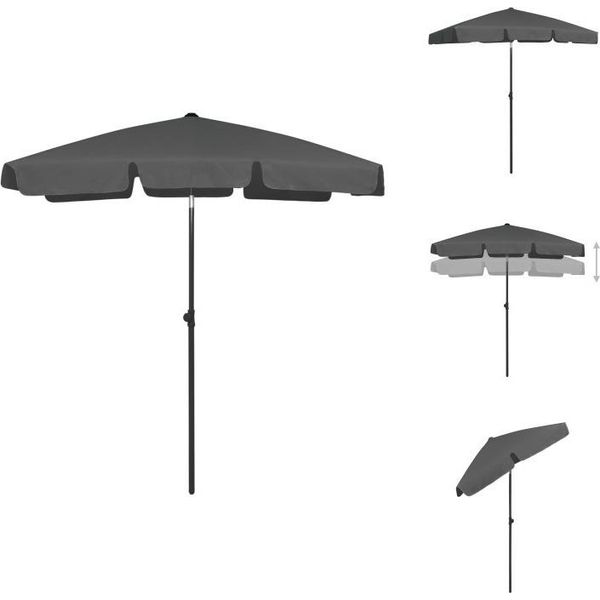 Vidaxl Ombrellone Antracite 180X120 Cm - Ombrelloni E Tende Da Sole-image