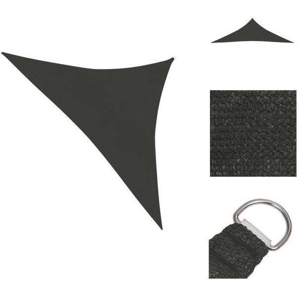 Vidaxl Tenda Da Sole 160 G/M² Antracite 3,5X3,5X4,9 M Hdpe - Ombrelloni E Tende Da Sole-image