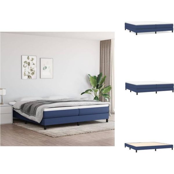 Vidaxl Letto Boxspring Blu 200X200 Cm In Tessuto - Letti E Strutture Letto-image