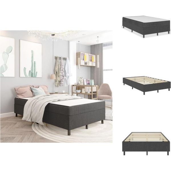 Vidaxl Struttura Letto Boxspring In Tessuto Grigio 120X200 Cm - Letti E Strutture Letto-image