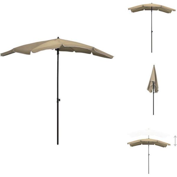 Vidaxl Ombrellone Con Asta 200X130 Cm Taupe - Ombrelloni E Parasole-image