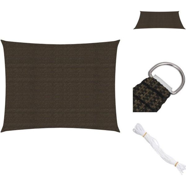 Vidaxl Tenda Da Sole 160 G/M² Marrone 2,5X4 M Hdpe - Ombrelloni E Tende Da Sole-image