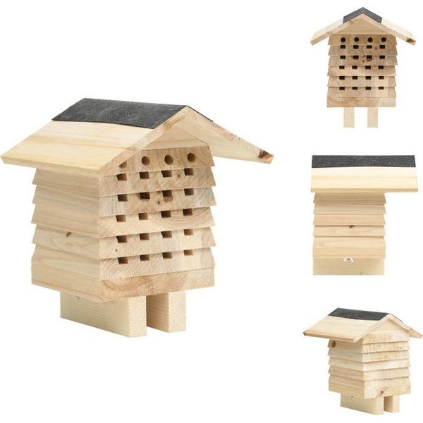 Vidaxl Hotel Per Api In Legno Massiccio Di Abete 22X20X20 Cm - Habitat E Recinti Per Piccoli Animali-image