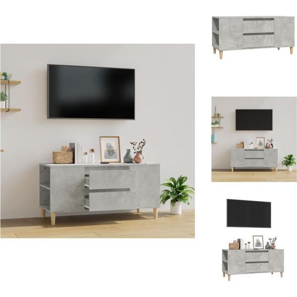Mobile Tv Vidaxl Grigio Cemento 102X44,5X50 Cm Materiale A Base Di Legno - Mobili Tv-image