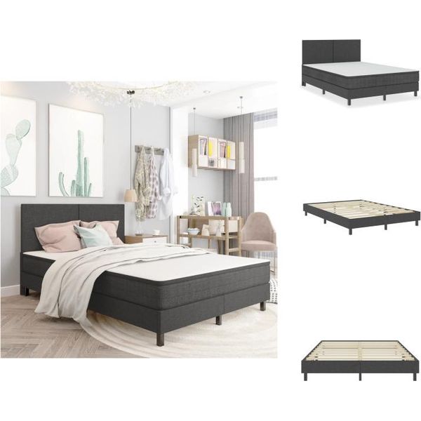 Vidaxl Struttura Letto Boxspring In Tessuto Grigio 180X200 Cm - Letti E Strutture Letto-image