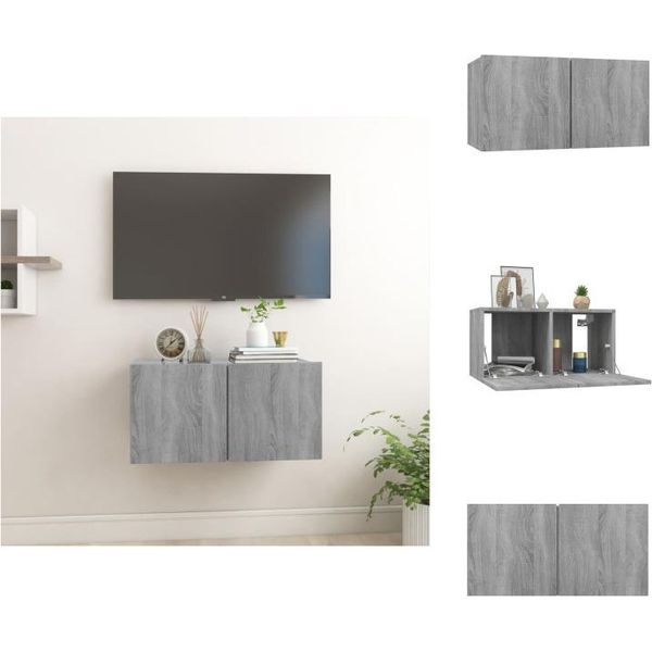 Vidaxl Mobile Tv A Parete Grigio Sonoma 60X30X30 Cm In Legno - Mobili Tv-image