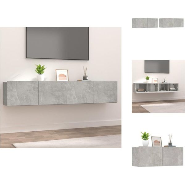 Vidaxl Mobili Tv 2 Pz. Grigio Cemento 80X30X30 Cm Materiale A Base Di Legno - Mobili Tv-image