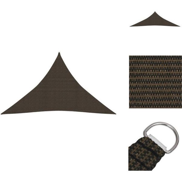 Vidaxl Tenda Da Sole 160 G/M² Marrone 3,5X3,5X4,9 M Hdpe - Ombrelloni E Tende Da Sole-image