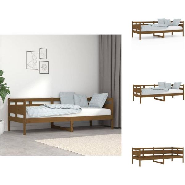 Vidaxl Letto Da Giorno In Pino Massiccio Marrone Miele 80X200 Cm - Letti E Strutture Letto-image