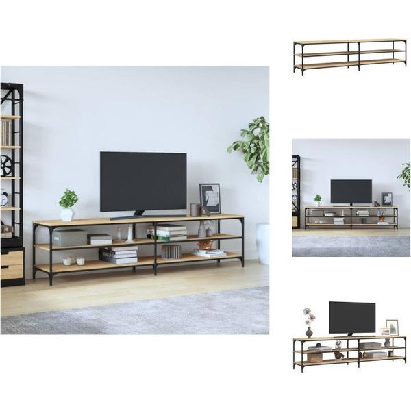 Mobile Tv Vidaxl Rovere Sonoma 200X30X50 Cm Materiale A Base Di Legno E Metallo - Mobili Tv-image