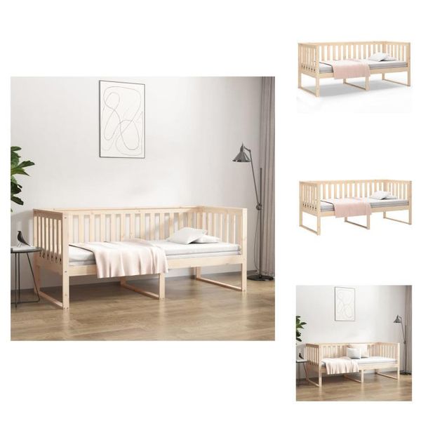 Vidaxl Letto Da Giorno 90X190 Cm In Pino Massiccio - Letti E Strutture Letto-image