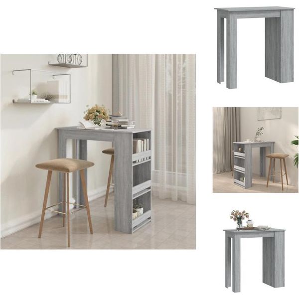 Vidaxl Tavolo Da Bar Con Ripiano Grigio Sonoma 102X50X103,5Cm In Legno - Tavoli Da Pranzo-image