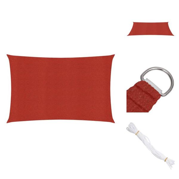 Vidaxl Tenda Da Sole 160 G/M² Rosso 3,5X4,5 M Hdpe - Ombrelloni E Tende Da Sole-image