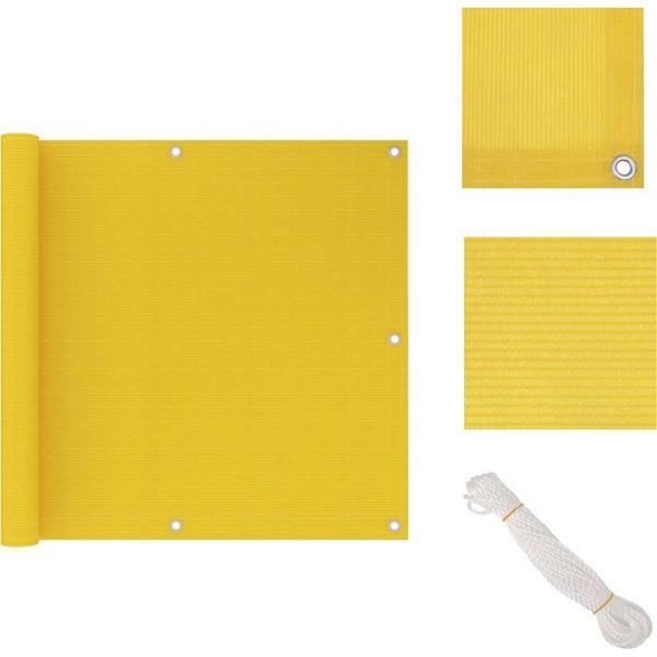 Vidaxl Schermo Privacy Per Balcone Giallo 90X500 Cm Hdpe - Ombrelloni E Tende Da Sole-image