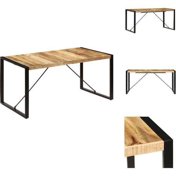 Vidaxl Tavolo Da Pranzo 160 X 80 X 75 Cm In Legno Massiccio Di Mango - Tavoli Da Pranzo-image