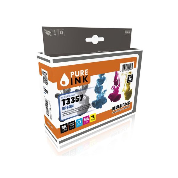 Pure Ink 170745990004 Druckerpatrone Kompatibel Schwarz - Cyan - Magenta - Foto Schwarz - Gelb (EPST3357MP5)-image