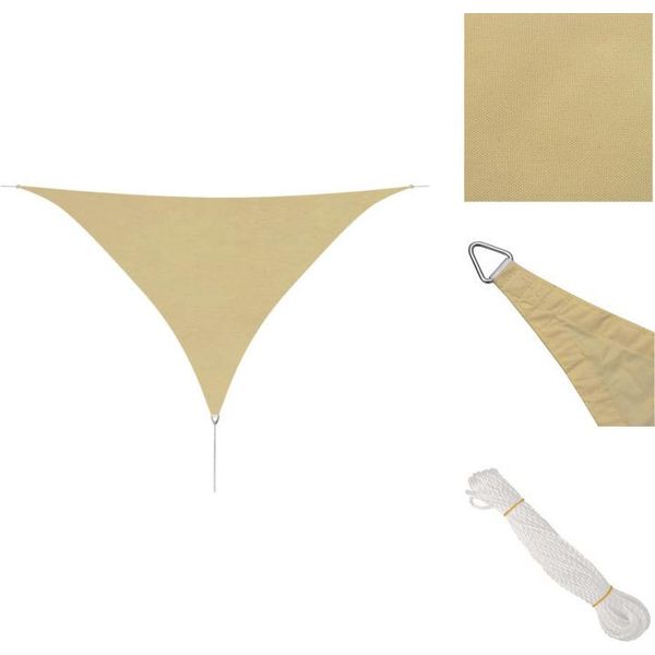 Vidaxl Tenda Da Sole In Tessuto Oxford Triangolare 3,6 X 3,6 X 3,6 M Beige - Ombrelloni E Tende Da Sole-image