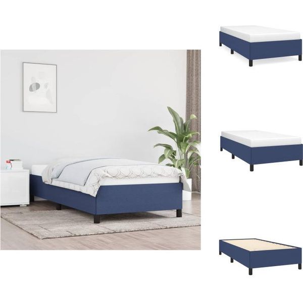 Vidaxl Struttura Letto Blu 80X200 Cm In Tessuto - Letti E Strutture Letto-image