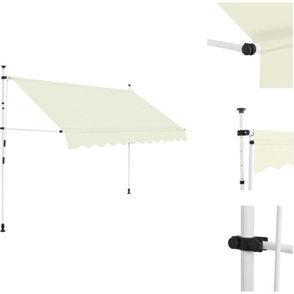 Vidaxl Tenda Da Sole Retrattile A Comando Manuale 300 Cm Bianco Crema - Tende Da Sole-image