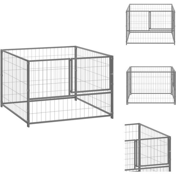 Vidaxl Cuccia Per Cani Argento 100X100X70 Cm In Acciaio - Cucce E Recinti Per Cani-image