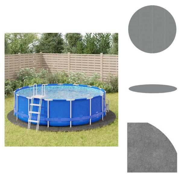 Vidaxl Panno Per Piscine Grigio Chiaro Ø500 Cm Geotessile In Poliestere - Coperture E Sottofondi Per Piscine-image