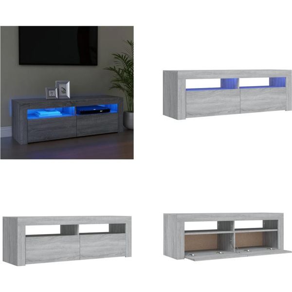 Vidaxl Mobile Tv Con Luci Led Grigio Sonoma 120X35X40 Cm - Mobile Tv - Mobili Tv - Mobili Tv - Porta Tv-image