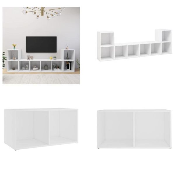 Vidaxl Mobili Tv 4 Pz. Bianco 72X35X36,5 Cm Materiale A Base Di Legno - Mobile Tv - Mobili Tv - Mobili Tv - Mobile Tv-image