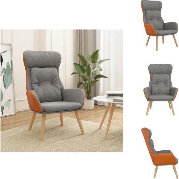 Vidaxl Poltrona Relax In Tessuto Grigio Chiaro E Pvc - Poltrona-image