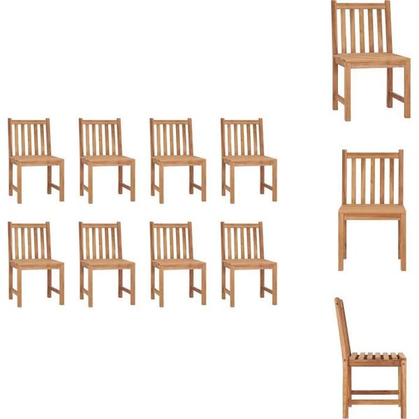 Vidaxl Sedie Da Giardino 8 Pz. Legno Massiccio Di Teak - Sedie Da Giardino-image