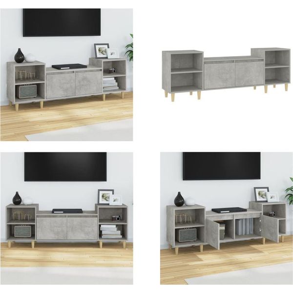 Vidaxl Mobile Tv Grigio Cemento 160X35X55 Cm Materiale A Base Di Legno - Mobile Tv - Mobili Tv - Mobili Tv - Porta Tv-image